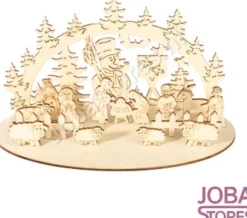 JobaStores® Kerststallen>Houten Kerst Stal (Ovaal)