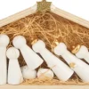 Cosyu0026Trendy Kerststallen>Houten Kerststal/Kerststalletje Inclusief Houten Poppetjes 24 Cm