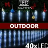* Ijspegel Blauw Kerstverlichting Led Lichtsnoer, Guirlande Voor Binnen En Buiten Gebruik, Ijspegel, Blauw Discount
