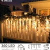 Merkloos Ijspegel Verlichting Buiten - Lichtgordijn - Ijspegelverlichting - Ijspegel Verlichting - 360 Led's - 8 Lichtfuncties - 12 Meter - Warm Wit Hot