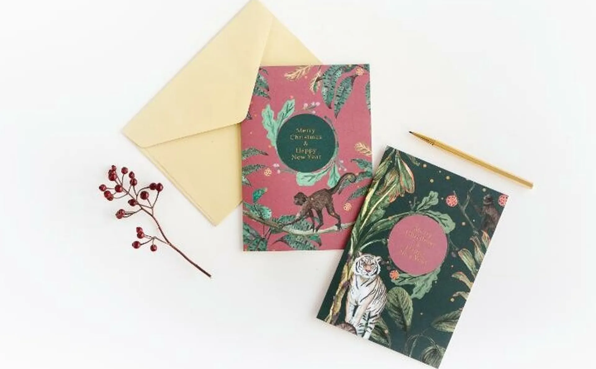 A-Journal &Ink Kerstkaarten Set - 10 Stuks - Luxe Dubbele Kerstkaarten Met Enveloppen Cheap