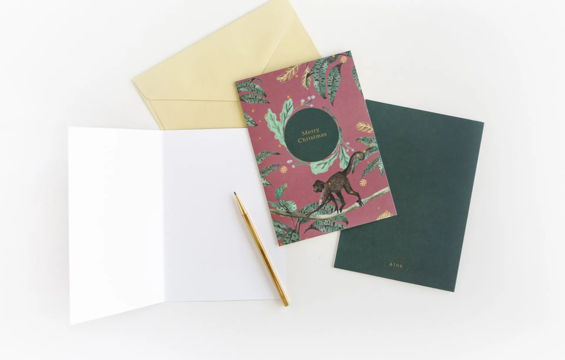 A-Journal &Ink Kerstkaarten Set - 10 Stuks - Luxe Dubbele Kerstkaarten Met Enveloppen Cheap