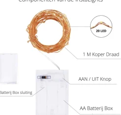 Sofisticade Instalights - Kerstverlichting - Fairy Lights - Twinkle Stars - Kerstlampjes - Kerstdecoratie - Lampjes Slinger - Multicolour - 2X Aa Batterijen Gratis Erbij - Sterren Led Lampjes Hot