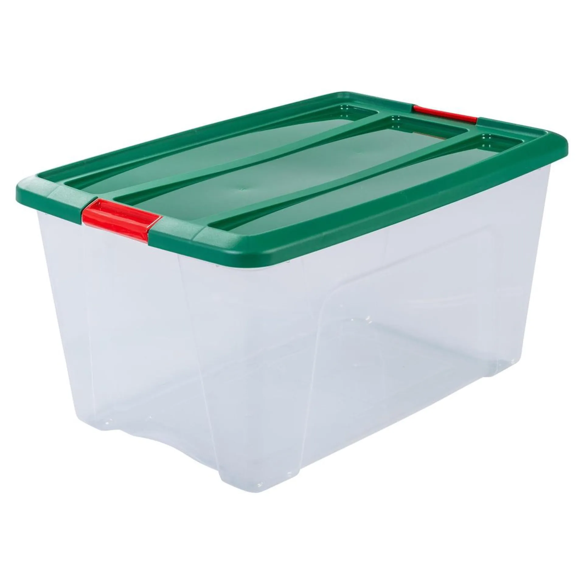 IRIS Kerstballen Box - 45 L - Kunststof - Transparant/Groen/Rood - 2 Stuks - Inclusief Inlay Voor 48 Kerstballen Cheap