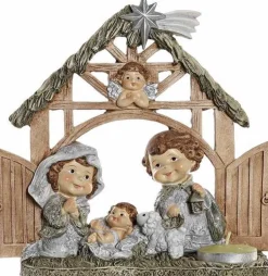 Items Kerststallen> Kerststal - Inclusief Beeldjes - 19 X 8 X 18 Cm - Kerstdecoratie