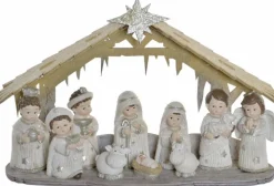 Items Kerststallen> Kerststal - Inclusief Beelden En Figuren - 10-Delig - 25 Cm