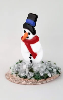 Jewels Delight Kerststukjes> Sneeuwmannetje Frosty Kerstmis Decoratie Glas Fusing Versieringen
