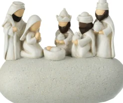 J-Line Kerststallen> Kerststal 3 Koningen Op Steen Poly Grijs Large