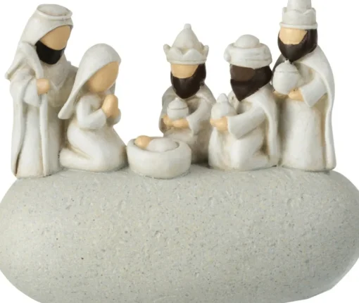J-Line Kerststallen> Kerststal 3 Koningen Op Steen Poly Grijs Large