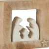 J-Line Kerststallen> Kerststal Simple Mango Hout Wit/White Wash Small