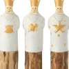 J-Line Kerststallen> Koningen 3 Op Voet Ijzer/Hout Wit/Goud Assortiment Van 3