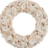 J-Line Kerstkransen> Krans Deco Mix Schelpjes Beige/Grijs Small