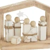 J-Line Kerststallen> Kribbe Minimalistisch Hout Naturel/Wit