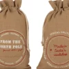 J-Line Kerstsokken> Zak Kerst Engels Jute Naturel Medium Assortiment Van 2
