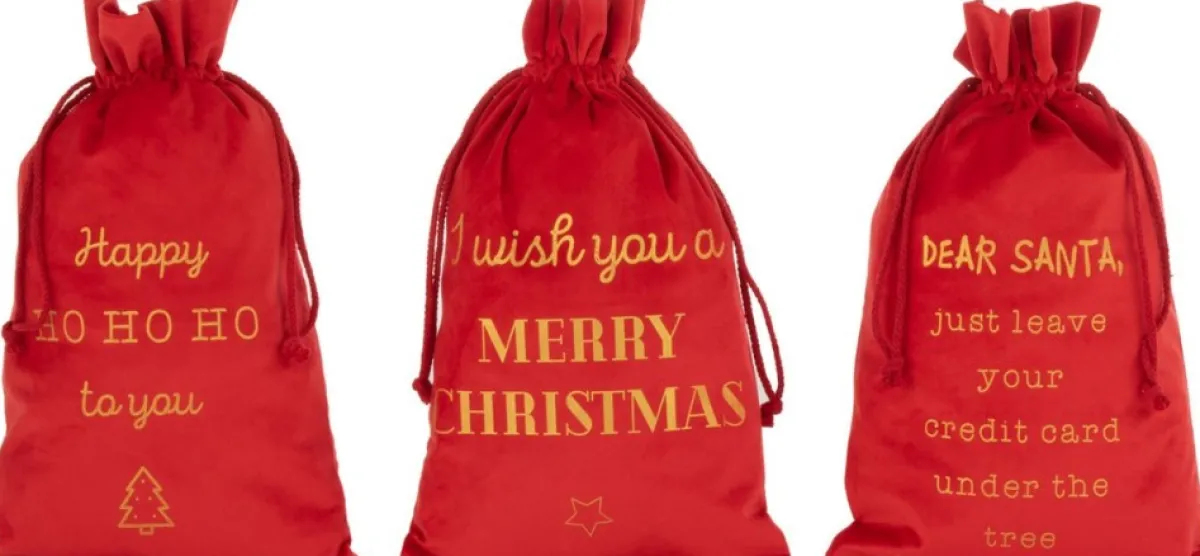 J-Line Kerstsokken> Zak Kerst Engels Velvet Medium Assortiment Van 3