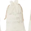 J-Line Kerstsokken> Zak Kerst Engels Velvet Wit Medium Assortiment Van 3