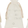J-Line Kerstsokken> Zak Kerst Engels Velvet Wit Small Assortiment Van 3