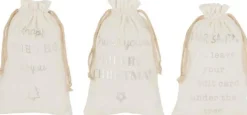 J-Line Kerstsokken></noscript> Zak Kerst Engels Velvet Wit Small Assortiment Van 3