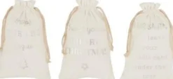 J-Line Kerstsokken></noscript> Zak Kerst Engels Velvet Wit Small Assortiment Van 3
