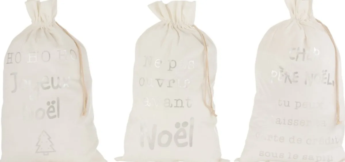 J-Line Kerstsokken> Zak Kerst Frans Velvet Large Assortiment Van 3