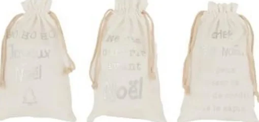 J-Line Kerstsokken> Zak Kerst Frans Velvet Small Assortiment Van 3
