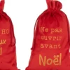 J-Line Kerstsokken> Zak Kerst Frans Velvet Rood Medium Assortiment Van 3
