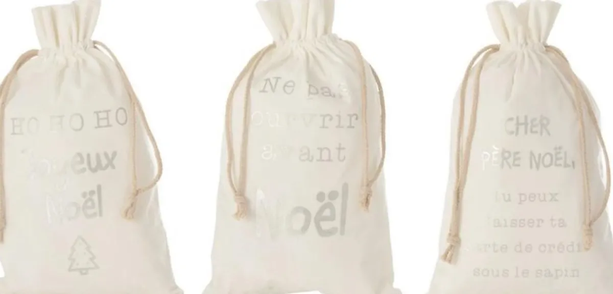 J-Line Kerstsokken> Zak Kerst Frans Velvet Medium Assortiment Van 3