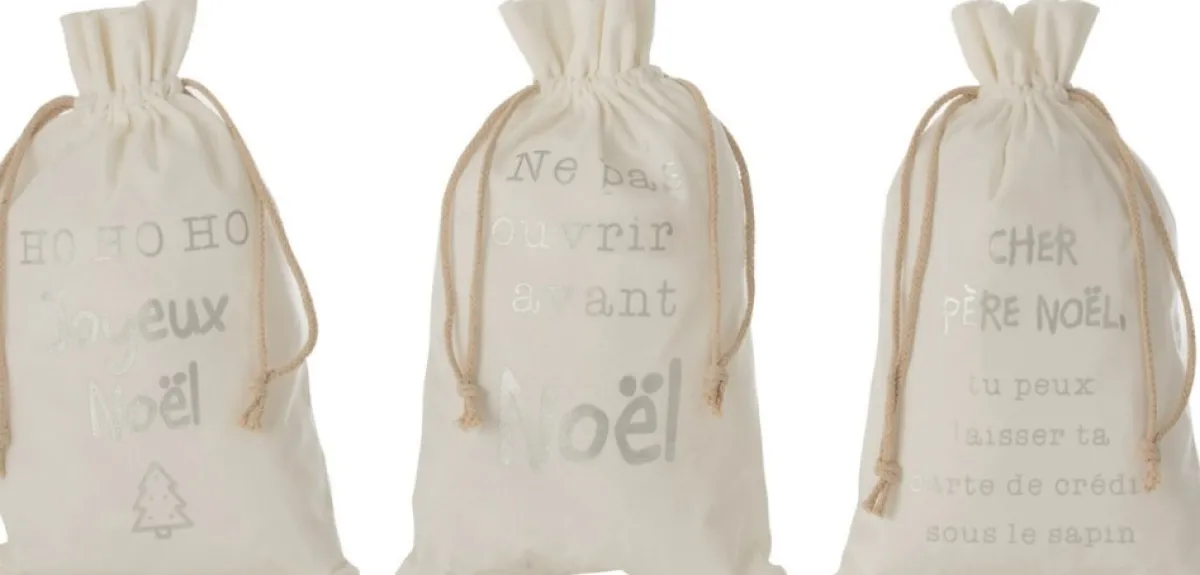 J-Line Kerstsokken> Zak Kerst Frans Velvet Medium Assortiment Van 3