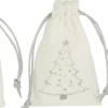 J-Line Kerstsokken> Zak Kerst Mix Velvet Wit/Zilver Extra Small Assortiment Van 3