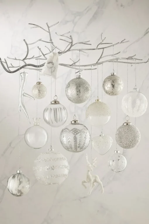 J-Line Kerstsokken> Zak Kerst Mix Velvet Wit/Zilver Extra Small Assortiment Van 3