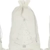 J-Line Kerstsokken> Zak Kerst Mix Velvet Wit/Zilver Large Assortiment Van 3