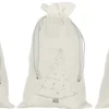 J-Line Kerstsokken> Zak Kerst Mix Velvet Wit/Zilver Medium Assortiment Van 3