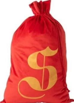 J-Line Kerstsokken> Zak Kerst S Velvet Rood Medium - 4 Stuks