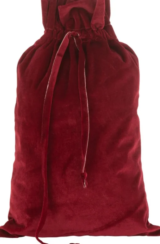 J-Line Kerstsokken> Zak Kerst Velvet Rood Medium - 4 Stuks