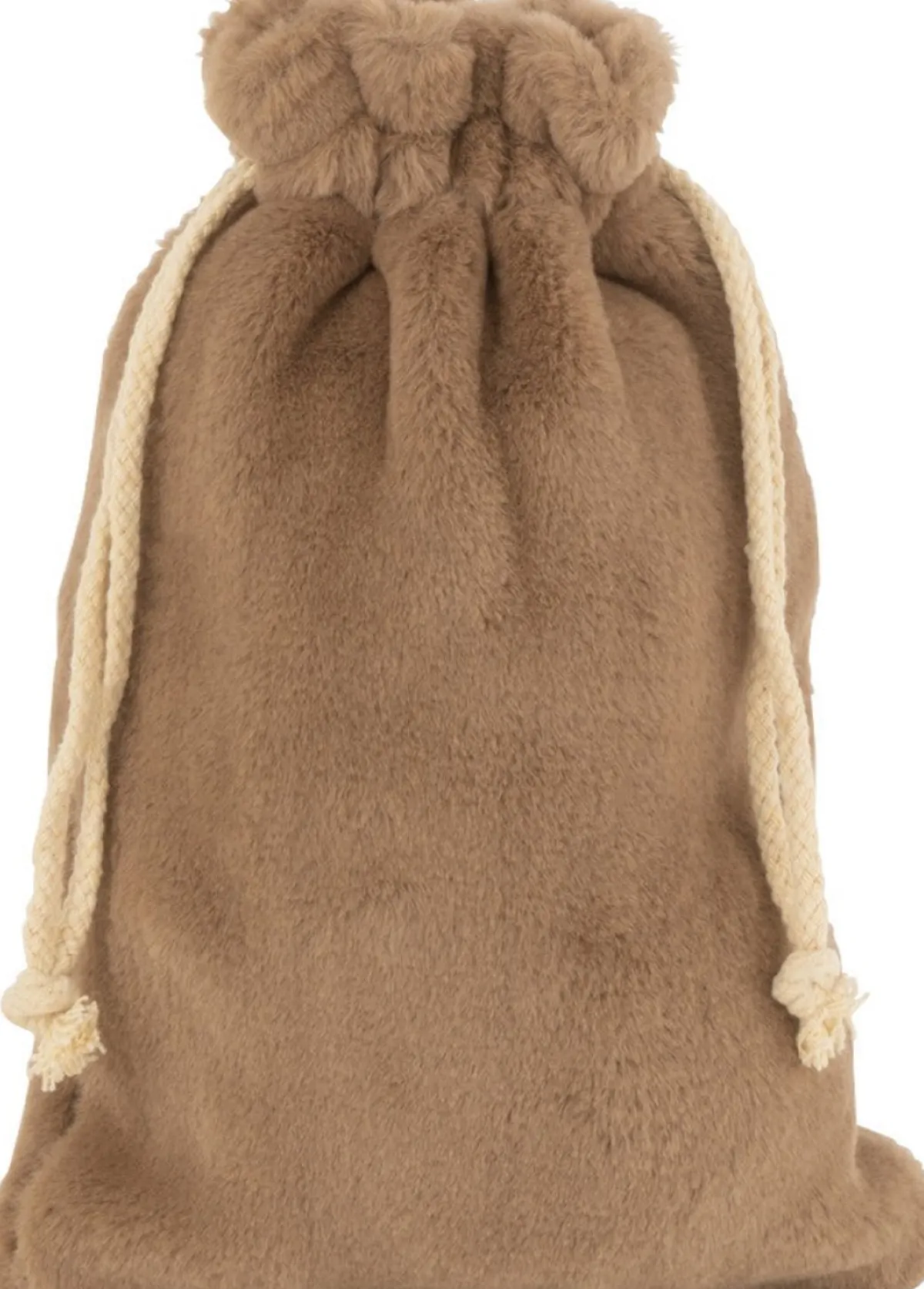 J-Line Kerstsokken> Zak Kerst Zacht Textiel Bruin Small - 4 Stuks