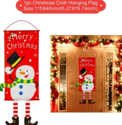 Merkloos Kersthanger>Kerst Decoratie - Banner - Deurhanger - Vrolijk Kerstfeest - Tuin - Voor Aan De Deur - Kerst Ornament - Kerstboom - Decor Voor Thuis - Gelukkig Nieuwjaar - Gift 2022 - Blije Sneeuwpop