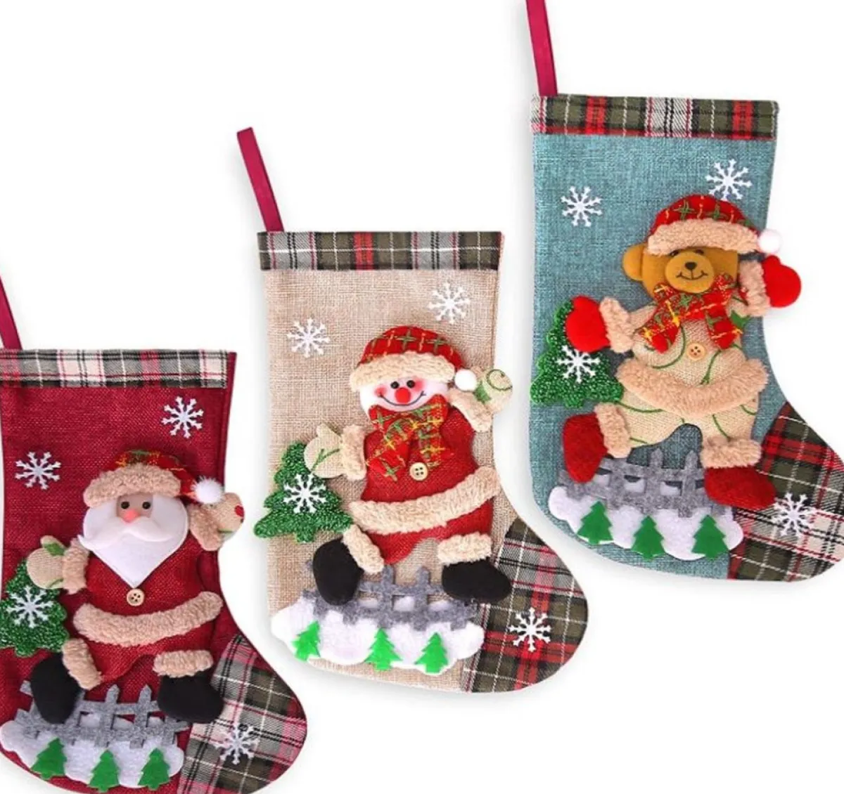 Merkloos Kerststukjes>Kerst Decoratie Voor Binnen - Kerstkous 3 Stuks