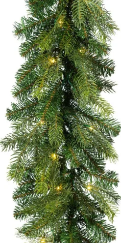 Decoris Guirlandes>Kerst Dennenslinger/Dennenguirlande Groen Met Twinkelende Verlichting 270 Cm - Kerstslingers Met Kerstverlichting - Guirlandes Kerstversiering