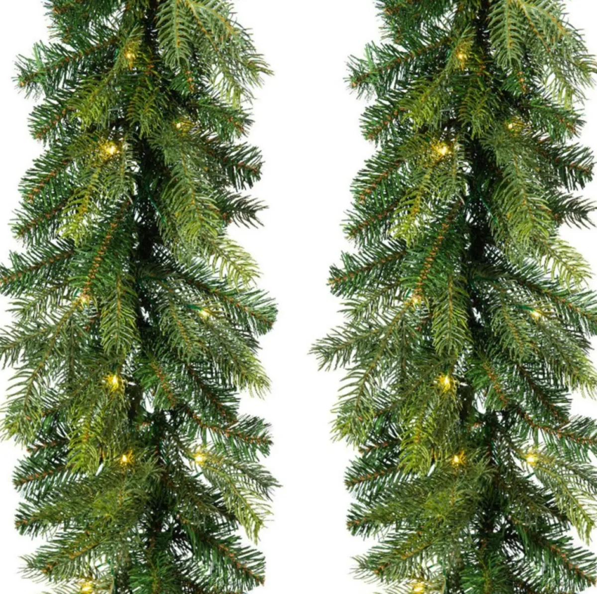 Decoris Guirlandes>Kerst Dennenslinger/Dennenguirlande Groen Met Twinkelende Verlichting 270 Cm - Kerstslingers Met Kerstverlichting - Guirlandes Kerstversiering