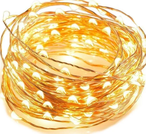 ABC-Led Kerst Koperdraad Led Verlichting - Warm Wit - 5 Meter - Incl. Batterijen Warm Wit 5 Meter Flash Sale