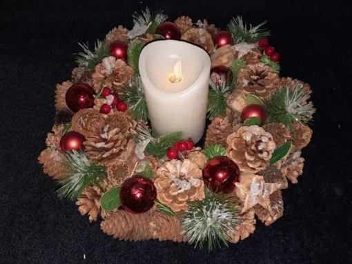 KIESHOP Kerstkransen>Kerst Krans O 35 Cm Met Decoratie | Sterren, Dennenappels, Besjes, Kerstballen, Sneeuw En Kerstgroen