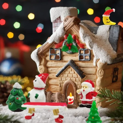 Merkloos Kerststukjes>Kerst Ornamenten – 18 Stuks - Kerst Micro Landschap - Mini Kerstman – Sneeuwpop – Beeldjes - Desktop Display - Kerst Accessoires - Poppenhuis Decoratie - Kerstdecoratie