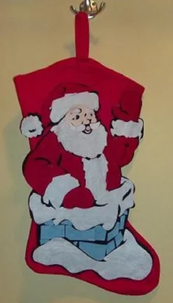 partyproduct Kerstsokken>Kerst Sok Vilt Met Kerstman