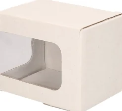 Bellatio Decorations Kerstbal Verpakken 2X Doosjes Met Venster 12 X 9 X 10 Cm - Speciale/Luxe Kerstballen Verpakkingen/Opbergdoosjes Fashion