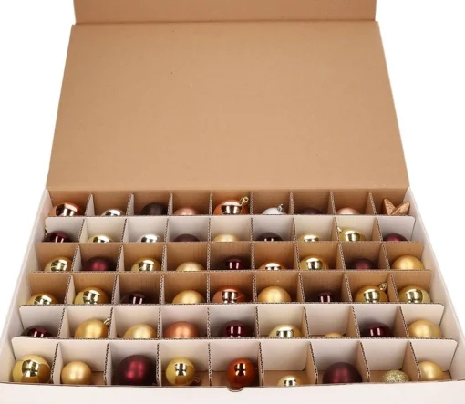 Bellatio Decorations Kerstballen Opbergbox - 3 Stuks Vakjesdozen Voor 54 Kerstballen Van 6 Cm Flash Sale