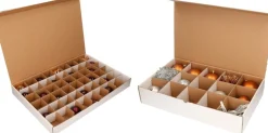 Bellatio Decorations Kerstballen Opbergbox - Vakjesdoos Voor 15 Kerstballen Van 10 Cm En 54 Kerstballen Van 6 Cm New