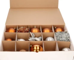 Bellatio Decorations Kerstballen Opbergbox - 6X Vakjesdoos Voor 15 Kerstballen Van 10 Cm Cheap