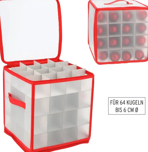 CEPEWA Kerstballen Opruimen/Opbergen Opbergbox Voor 64 Kerstballen Van 6 Cm 30 X 30 Cm Best