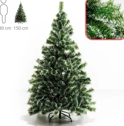 ChristmasGoodz Kerstboom - Kunstkerstboom - Kunstkerstboom 150 Cm - Met Sneeuw - H 150 X B 75 Cm Cheap