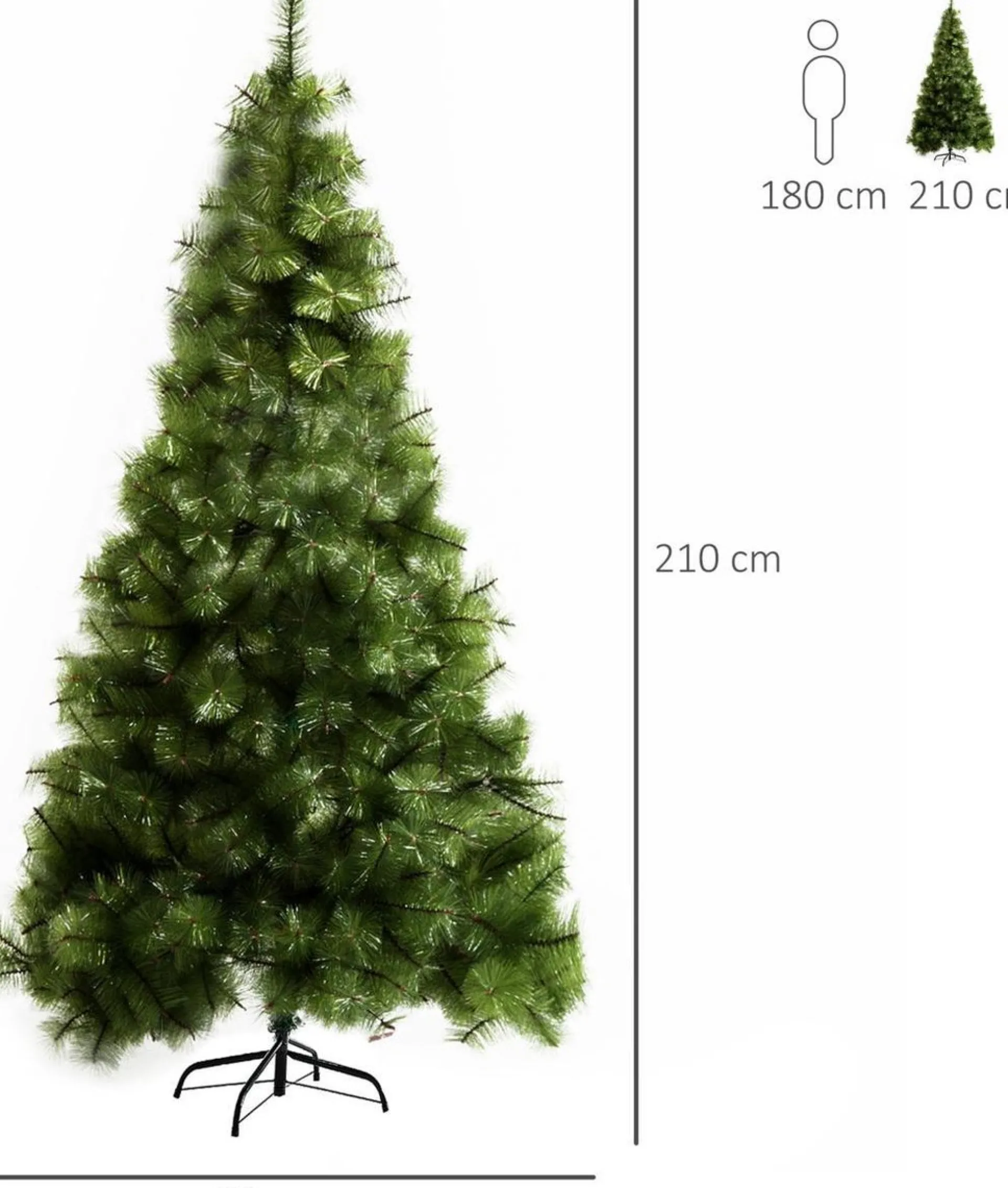ChristmasGoodz Kerstboom - Kunstkerstboom - Kunstkerstboom 210 Cm - H 210 X B 90 Cm New
